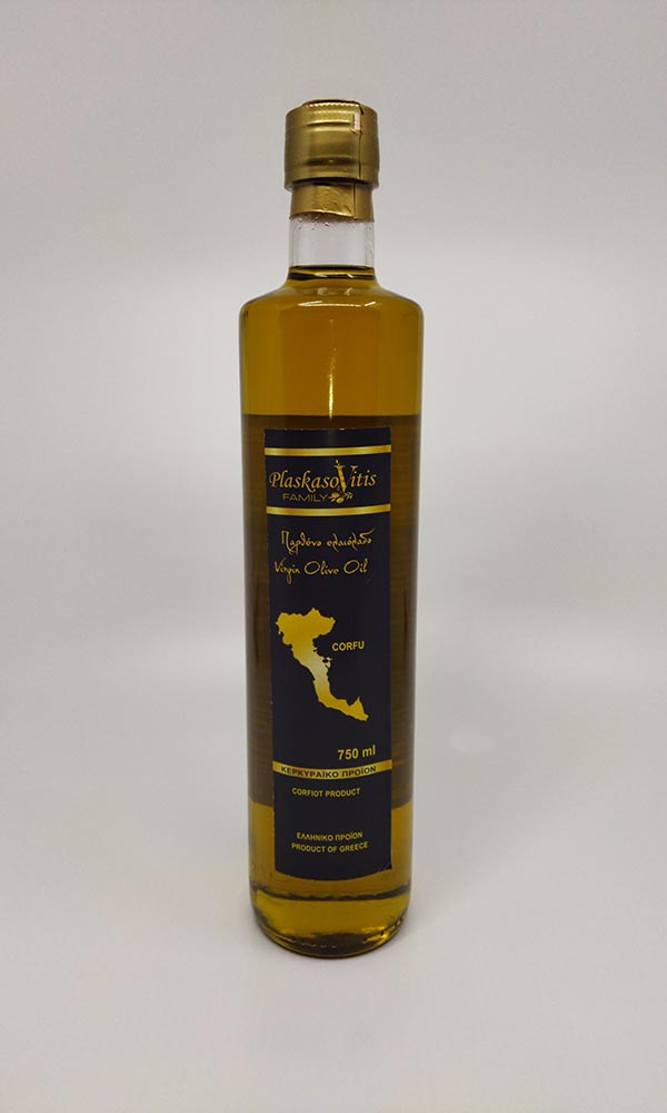 Παρθένο ελαιόλαδο σε γυάλινο μπουκάλι