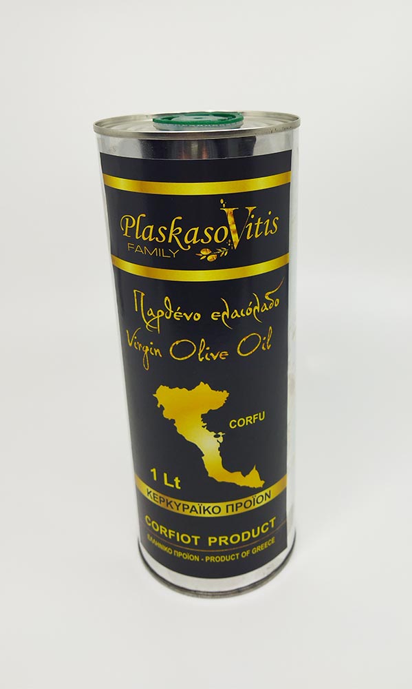 Παρθένο ελαιόλαδο σε δοχείο λευκοσιδήρου