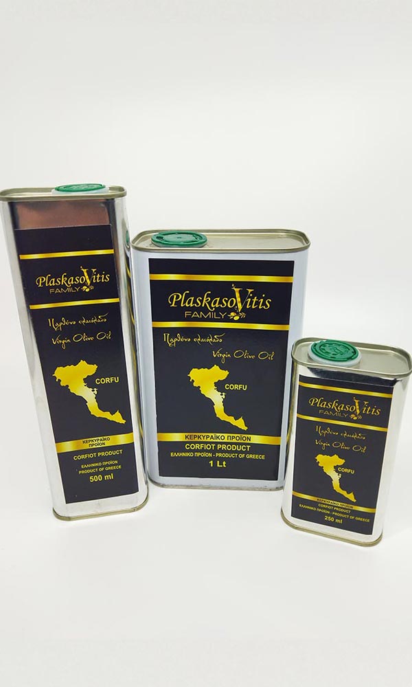 Παρθένο ελαιόλαδο σε δοχείο λευκοσιδήρου