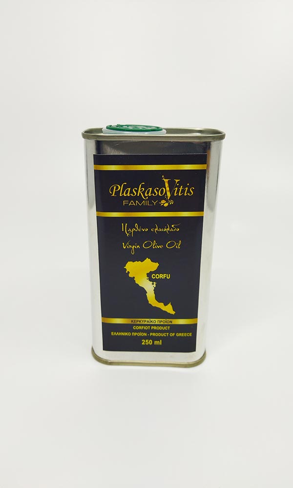 Παρθένο ελαιόλαδο σε δοχείο λευκοσιδήρου