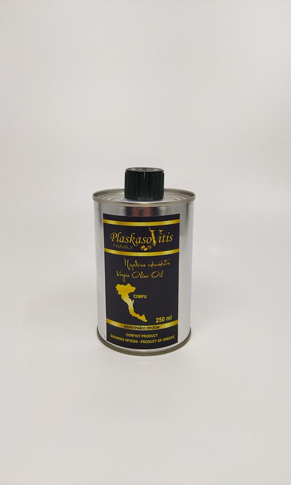 Παρθένο ελαιόλαδο σε δοχείο λευκοσιδήρου