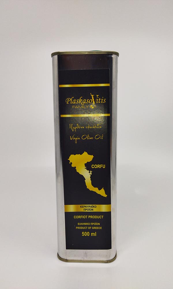 Παρθένο ελαιόλαδο σε δοχείο λευκοσιδήρου